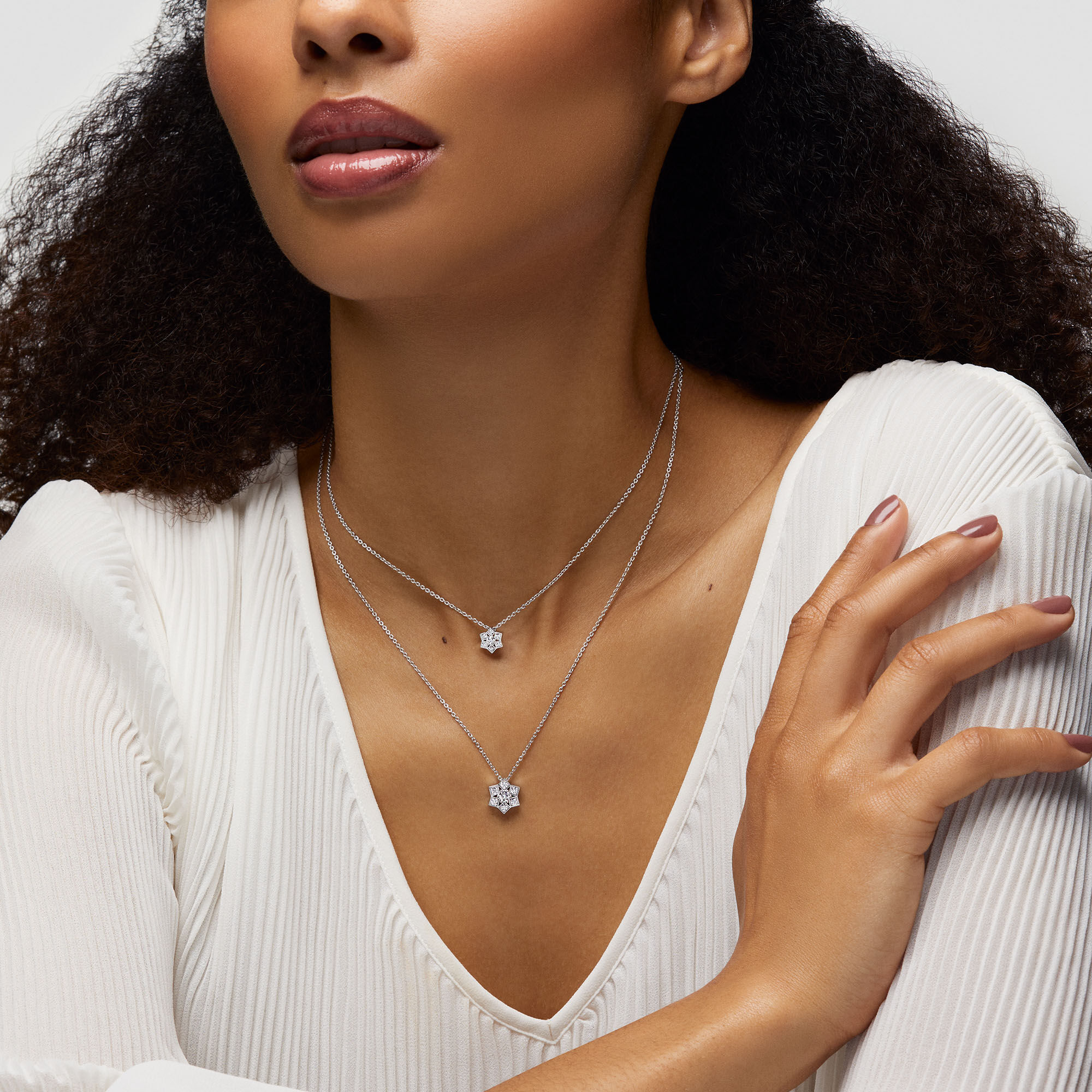 Birks Snowflake White Gold Pendant Medium Maison Birks
